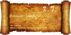 Kassai Tamás névjegykártya