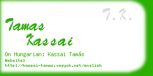 tamas kassai business card